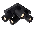 Lucide LED Deckenstrahler NIGEL, GU10, 4x5W 2200K/3000K, dimmbar, schwarz