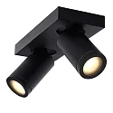 Lucide spot TAYLOR 2 flames, cylindrical GU10 IP44, black dimmable