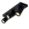Lucide spot TAYLOR 3 flames, cylindrical GU10 IP44, black dimmable