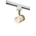 1-phase spot TRACK FLORIS swivelling, rotatable GU10 IP20, brass, white dimmable