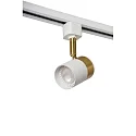 Lucide 1-phase spot TRACK FLORIS swivelling, rotatable GU10 IP20, brass, white dimmable