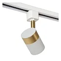 Lucide 1-phase spot TRACK FLORIS swivelling, rotatable GU10 IP20, brass, white dimmable