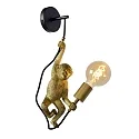 wall luminaire EXTRAVAGANZA CHIMP E27 IP20, gold, black dimmable