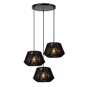 pendant luminaire JESSICA 3 flames E27 IP20, black dimmable