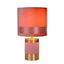 table lamp EXTRAVAGANZA FRIZZLE round E14 IP20, gold matt, brass, pink 