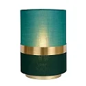 table lamp EXTRAVAGANZA TUSSE cylindrical E14 IP20, green, gold matt, brass 