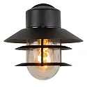 Lucide outdoor wall luminaire ZICO round, direct E27 IP44, black dimmable