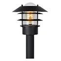 Lucide Outdoor Standleuchte ZICO, IP44, E27, Landhausstil modern, Echtglas klar / Aluminium, schwarz