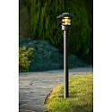 Lucide Outdoor Standleuchte ZICO, IP44, E27, Landhausstil modern, Echtglas klar / Aluminium, schwarz