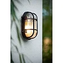 Lucide Outdoor Wandleuchte DUDLEY, 1xE27, IP65, oval, schwarz