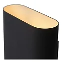 Lucide wall luminaire OVALIS 2 flames, oval E14 IP20, black