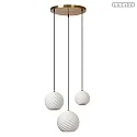 Lucide pendant luminaire BINA 3 flames E27 IP20, black, white dimmable