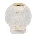 Lucide LED Akku Tischleuchte CINTRA, Ø 9 cm, 1x1,5W, 3000K, dimmbar, transparent