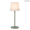 battery table lamp TYON with USB connection, with touch dimmer IP65, green, mat dimmable