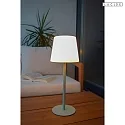 Lucide battery table lamp TYON with USB connection, with touch dimmer IP65, green, mat dimmable