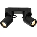 spot NIORT 2 flames, square GU10 IP44, black