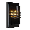 wall luminaire PRIVAS square E27 IP44, black, transparent