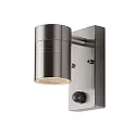 LED Outdoor Wandstrahler ARNE, Ø 6,3 cm, GU10, 1x5W, 2700K, IP44 - 6,3 x 12 x 16,3cm, Chrom matt