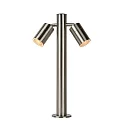 LED Outdoor Pollerleuchte ARNE, Ø 6,3 cm, GU10, 2x5W, 2700K, IP44, Chrom Matt