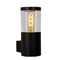 outdoor wall luminaire FEDOR cylindrical, direct E27 IP44, black dimmable