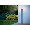 Lucide Pollerleuchte FEDOR, IP44, zylindrisch, 79cm, E27, PVC klar / Stahl, chrom matt