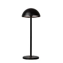 Outdoor LED-Akku-Tischleuchte JOY, IP54, Ø 12 x H 32cm, 1.5W 3000K 180lm 89°, Touch-Dimmer + USB-C Kabel, Aluminium, schwarz