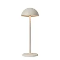 Outdoor LED-Akku-Tischleuchte JOY, IP54, Ø 12 x H 32cm, 1.5W 3000K 180lm 89°, Touch-Dimmer + USB-C Kabel, Aluminium, weiß