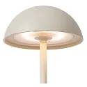 Lucide battery table lamp JOY with USB connection, with touch dimmer IP54, mat, white dimmable