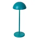 Lucide battery table lamp JOY with USB connection, with touch dimmer IP54, mat, turquoise dimmable