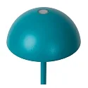 Lucide battery table lamp JOY with USB connection, with touch dimmer IP54, mat, turquoise dimmable
