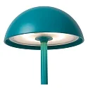 Lucide battery table lamp JOY with USB connection, with touch dimmer IP54, mat, turquoise dimmable