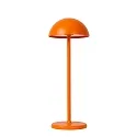 Outdoor LED-Akku-Tischleuchte JOY, IP54, Ø 12 x H 32cm, 1.5W 3000K 180lm 89°, Touch-Dimmer + USB-C Kabel, Aluminium, orange