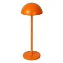 Lucide battery table lamp JOY with USB connection, with touch dimmer IP54, mat, orange dimmable