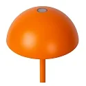 Lucide battery table lamp JOY with USB connection, with touch dimmer IP54, mat, orange dimmable