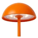 Lucide battery table lamp JOY with USB connection, with touch dimmer IP54, mat, orange dimmable