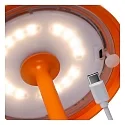 Lucide battery table lamp JOY with USB connection, with touch dimmer IP54, mat, orange dimmable