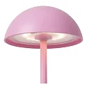 Lucide battery table lamp JOY with USB connection, with touch dimmer IP54, mat, pink dimmable
