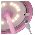 Lucide battery table lamp JOY with USB connection, with touch dimmer IP54, mat, pink dimmable