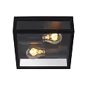 ceiling luminaire DUKAN 2 flames, square E27 IP65, black