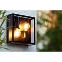 Lucide ceiling luminaire DUKAN 2 flames, square E27 IP65, black