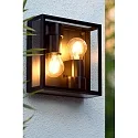Lucide ceiling luminaire DUKAN 2 flames, square E27 IP65, black