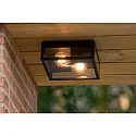 Lucide ceiling luminaire DUKAN 2 flames, square E27 IP65, black