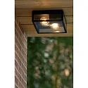 Lucide ceiling luminaire DUKAN 2 flames, square E27 IP65, black