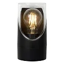 Lucide wall luminaire NORMAN cylindrical E27 IP65, black, transparent