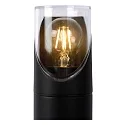 Lucide bollard lamp NORMAN cylindrical E27 IP65, black, transparent