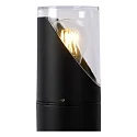 Lucide bollard lamp NORMAN cylindrical E27 IP65, black, transparent