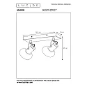 Lucide spot MADEE 2 flames, square E14 IP20, smoky colour, black