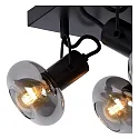 Lucide spot MADEE 4 flames, square E14 IP20, smoky colour, black