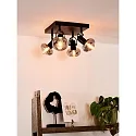 Lucide spot MADEE 4 flames, square E14 IP20, smoky colour, black