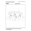 Lucide spot MADEE 4 flames, square E14 IP20, smoky colour, black